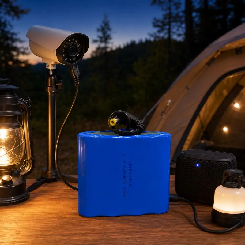 3.7V 10000mAh 충전식 배터리 팩으로 야외 카메라, 스피커, 캠핑 액세서리를 구동합니다