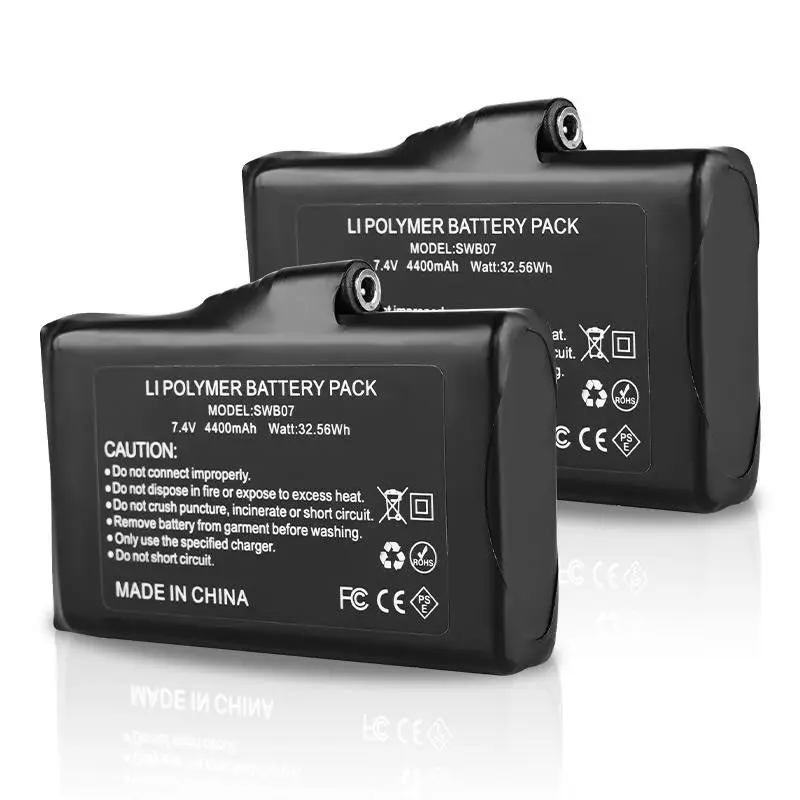 7.4V 4400mAh 충전식 리튬 폴리머 배터리 팩, 가열 장갑과 가열된 의류 사용