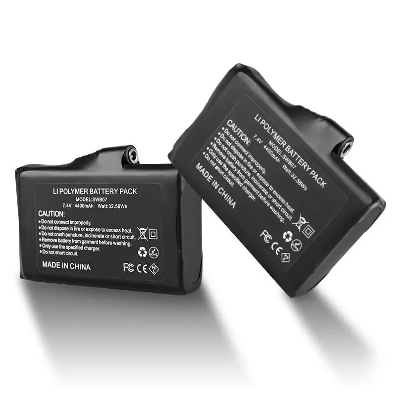 7.4V 4400mAh 충전식 리튬 폴리머 배터리 팩, 가열 장갑과 가열된 의류 사용